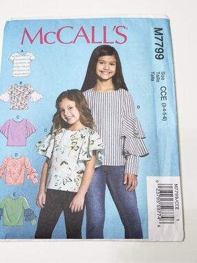 McCall’s M7799 Girls Sewing Pattern Size CCE 3-6 Uncut